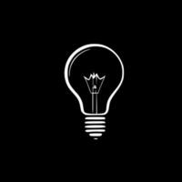 Glödlampa - svart och vit isolerat ikon - vektor illustration