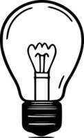 ljus Glödlampa, minimalistisk och enkel silhuett - vektor illustration