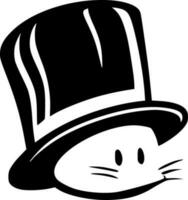 Katze im das Hut - - minimalistisch und eben Logo - - Vektor Illustration