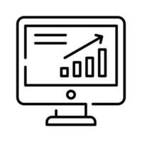 Daten Diagramm auf lcd Anzeige zeigen Vektor von Markt Analyse im modern Stil