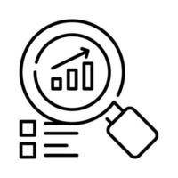 Wachstum Diagramm unter Lupe abbilden Vektor Design von Geschäft Analyse