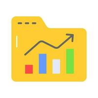 bar Diagram på fil mapp betecknar begrepp vektor av data analys i trendig stil