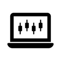 vorsichtig entworfen Symbol von Laptop Analyse im modisch Stil, Laptop Daten Analytik Vektor