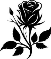 Rose - - schwarz und Weiß isoliert Symbol - - Vektor Illustration