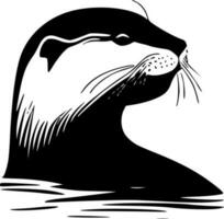 Otter - - minimalistisch und eben Logo - - Vektor Illustration