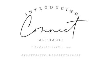 Unterschrift Schriftart Kalligraphie Logo Skript Bürste Schriftart Art Schriftart Beschriftung handgeschrieben vektor