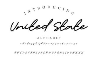 Unterschrift Schriftart Kalligraphie Logo Skript Bürste Schriftart Art Schriftart Beschriftung handgeschrieben vektor