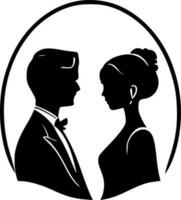 bröllop, minimalistisk och enkel silhuett - vektor illustration