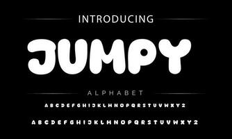 funky bunt Karikatur Schriftart Typ. Vektor Alphabet