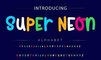 funky bunt Karikatur Schriftart Typ. Vektor Alphabet