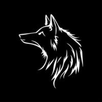 Wolf - - minimalistisch und eben Logo - - Vektor Illustration