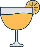 Obst Scheibe mit Cocktail trinken Glas Symbol im Orange Farbe. vektor
