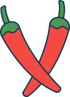 eben Stil Kreuz Jalapeno eben Symbol im rot Farbe. vektor