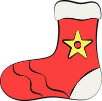 Star Symbol im Socken rot und Weiß Symbol. vektor