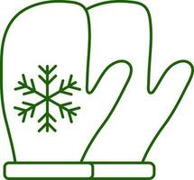 snöflinga vantar ikon i grön och vit Färg. vektor