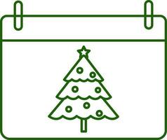 Illustration von Weihnachten Baum Symbol auf Kalander Symbol. vektor