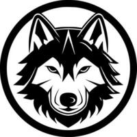 Wolf - - schwarz und Weiß isoliert Symbol - - Vektor Illustration