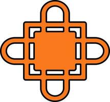 Chinesisch keltisch Symbol im Orange Farbe. vektor