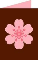 Kirsche Blume Gruß Karte Symbol im braun und Rosa Farbe. vektor