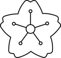 isoliert Sakura Blume Symbol im Linie Kunst. vektor