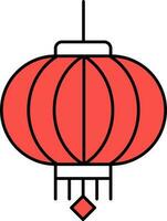 Chinesisch Laterne hängen Symbol im rot und Weiß Farbe. vektor