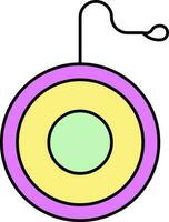 rosa och gul illustration av jojo leksak platt ikon. vektor