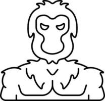 schwarz Schlaganfall Illustration von Bigfoot Symbol. vektor