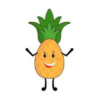 Lachen Ananas Karikatur eben Symbol. vektor