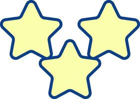 tre stjärna ikon eller symbol i gul Färg. vektor
