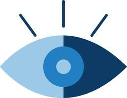 Blau Illustration von Auge eben Symbol. vektor