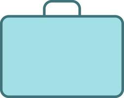 isolerat resväska platt ikon i blå Färg. vektor