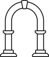 archway ram ikon i svart linje konst. vektor