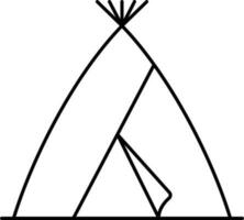 Tipi Haus Symbol im schwarz Linie Kunst. vektor