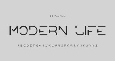 elegant modern alfabetet sans serif teckensnitt vektor