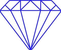 Blau Gliederung Illustration von Diamant Symbol. vektor