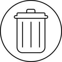 Müll Behälter oder löschen Symbol auf Kreis Symbol im Linie Kunst. vektor