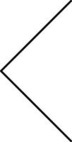 vänster triangel pil ikon i svart tunn linje konst. vektor