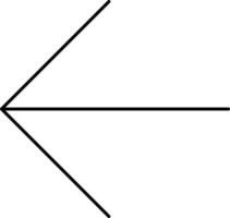 isolerat vänster pil ikon i svart linje konst. vektor