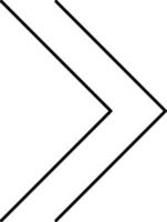 svart linjär stil tvilling rätt pil ikon. vektor
