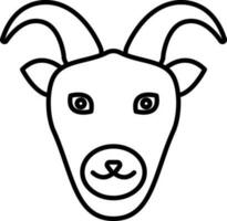 RAM Tier Gesicht Symbol oder Symbol im Linie Kunst. vektor