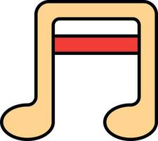 åttondelsnot musik symbol eller ikon i röd och persika Färg. vektor