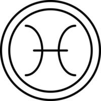 linjär stil pisces zodiaken symbol runda ikon. vektor