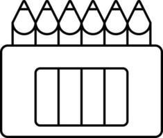 schwarz Gliederung Wachsmalstift Paket Symbol. vektor