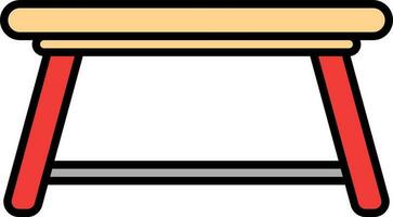 leer Schreibtisch oder Tabelle Symbol im rot und Pfirsich Farbe. vektor