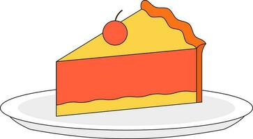 Beere Gebäck oder Dreieck Kuchen auf Teller Symbol im Orange und Gelb Farbe. vektor