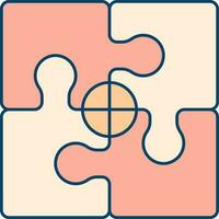 Puzzle Puzzle Symbol im rot und Orange Farbe. vektor