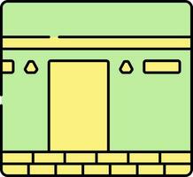 Grün und Gelb Illustration von Kaaba Symbol. vektor