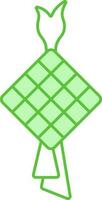 grön Ketupat hänga ikon i platt stil. vektor