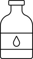 schwarz Gliederung Illustration von Blumenessenz Flasche Symbol. vektor