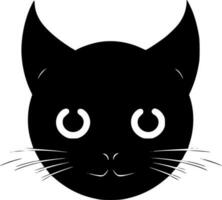 schwarz Katze - - schwarz und Weiß isoliert Symbol - - Vektor Illustration